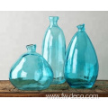 home decorative hand blown tall clear colored vase